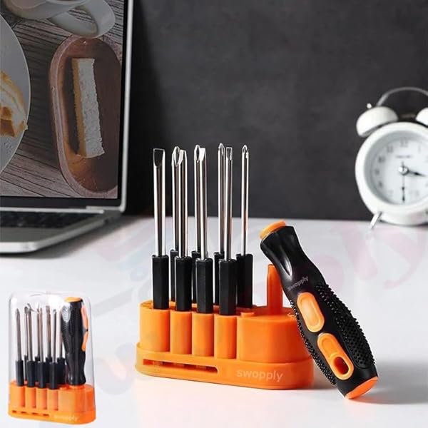 Clixx Foldable 8 in 1 Screwdriver Kit with 6 LED Light Torch (Red